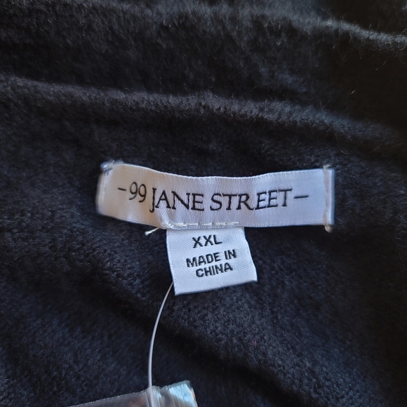 99 JANE STREET Size XXL Black Cardigan Sweater Pearl & Rhinestone Embellished - Picture 5 of 7